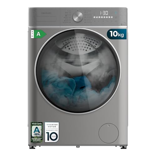 Cecotec Lavadora 10Kg de Carga Frontal Bolero DressCode 10800 Inverter Steel A 1400 rpm, 16 Programas, Clase A, Motor Inverter plus, Vapor SteamMax, Lavado Inteligente y Detector de Carga Cecotec Lavadora 10Kg de Carga Frontal Bolero DressCode 10800 Inverter Steel A 1400 rpm, 16 Programas, Clase A, Motor Inverter plus, Vapor SteamMax, Lavado Inteligente y Detector de Carga
