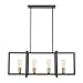 Light Society Paradigm 4-Light Kitchen Island Pendant, Matte Black with Antique Brass Finish, Geometric Modern Industrial Chandelier (LS-C249-BK)