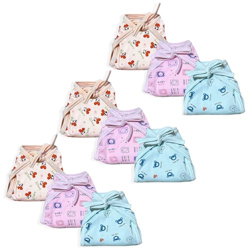 Image of MOM & SON Newborn Baby Cotton Nappy Langot for Boys & Girls | Soft Reusable Cloth Diaper with Tie Knot |Adjustable Washable & Reusable diaper | Unisex Infant Underwear | baby essentials , Breathable Skin-Friendly Nappy - 0-6 Months