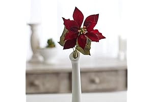 Factory Direct Craft Pack of 12 Burgundy Poinsettia Picks for Christmas Tree