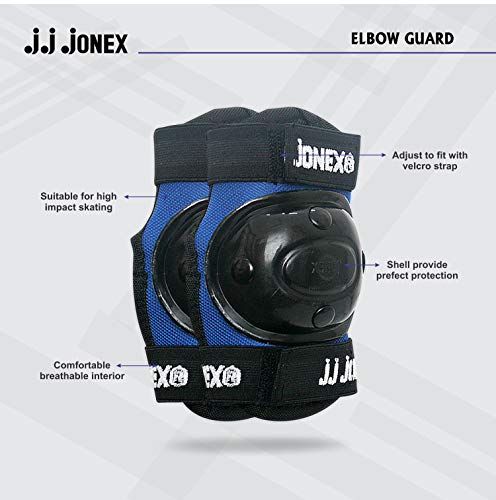 Image of JJ JONEX Protective Set Skating and Cycling for Age 4 to 7 Years Skating Guard Combo (Small, Black /Blue) (MYC)