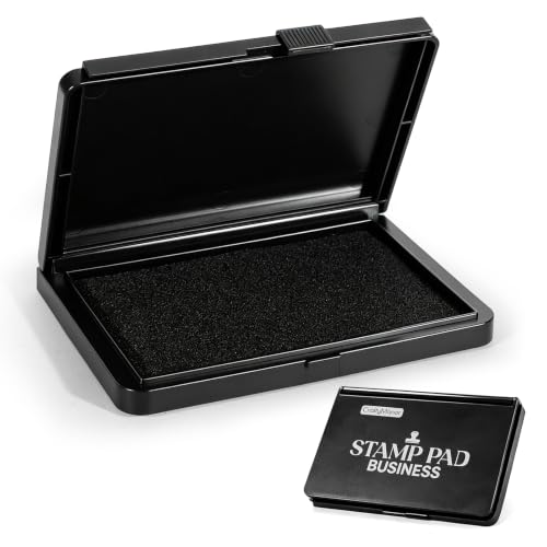 CraftyManor Business Stamp Pad 3.3 x 4.7 Lightweight & Portable Inkpad Ink Pads for Rubber Stamps Office Home (Black 3.3x4.7)