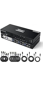 【美品】4K対応 KVMスイッチ｜TESmart HKS202-M24-JPBK 2-Port Dual Monitor HDMI 2.1 KVM Switch 4K144Hz with ADI Chip