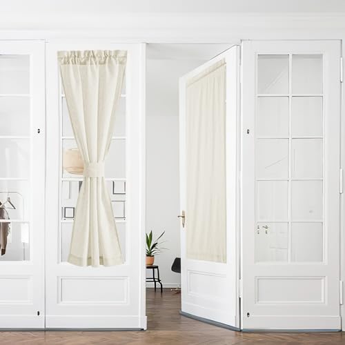 2 Tende Corte In Lino 63.5x63cm - Per Cucina, Bagno, Camera, Moderno, Leggero E Trasparente - Foto 8