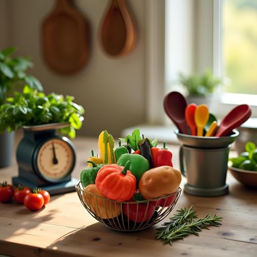 DONOTGO 17Pcs Artificial Vegetables Realistic Faux Vegetables for Decoration Faux Vegetable Set Fake Food Carrot Pumpkin Eggplant Potato Bell Peppers for Home Kitchen Party Festival Photography Props
