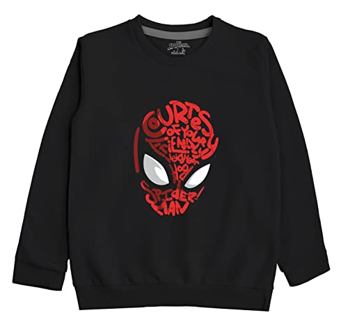 Image of minicult Spiderman Regular Fit Character Printed Full Sleeve Sweatshirt for Boys and Girls(Pack of 1)(15-16 Years)