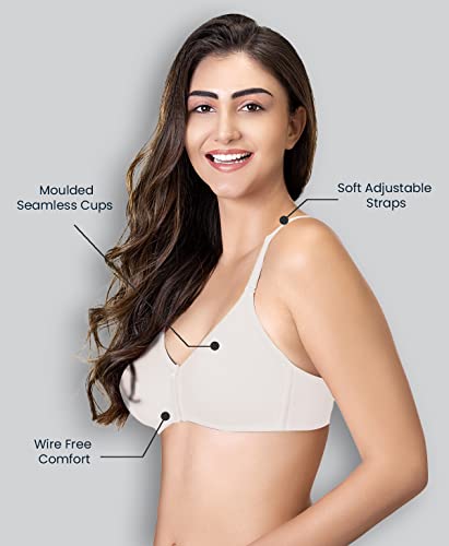 Image of Lyra Women's Cotton Non Padded Wire Free Seamless Bra White