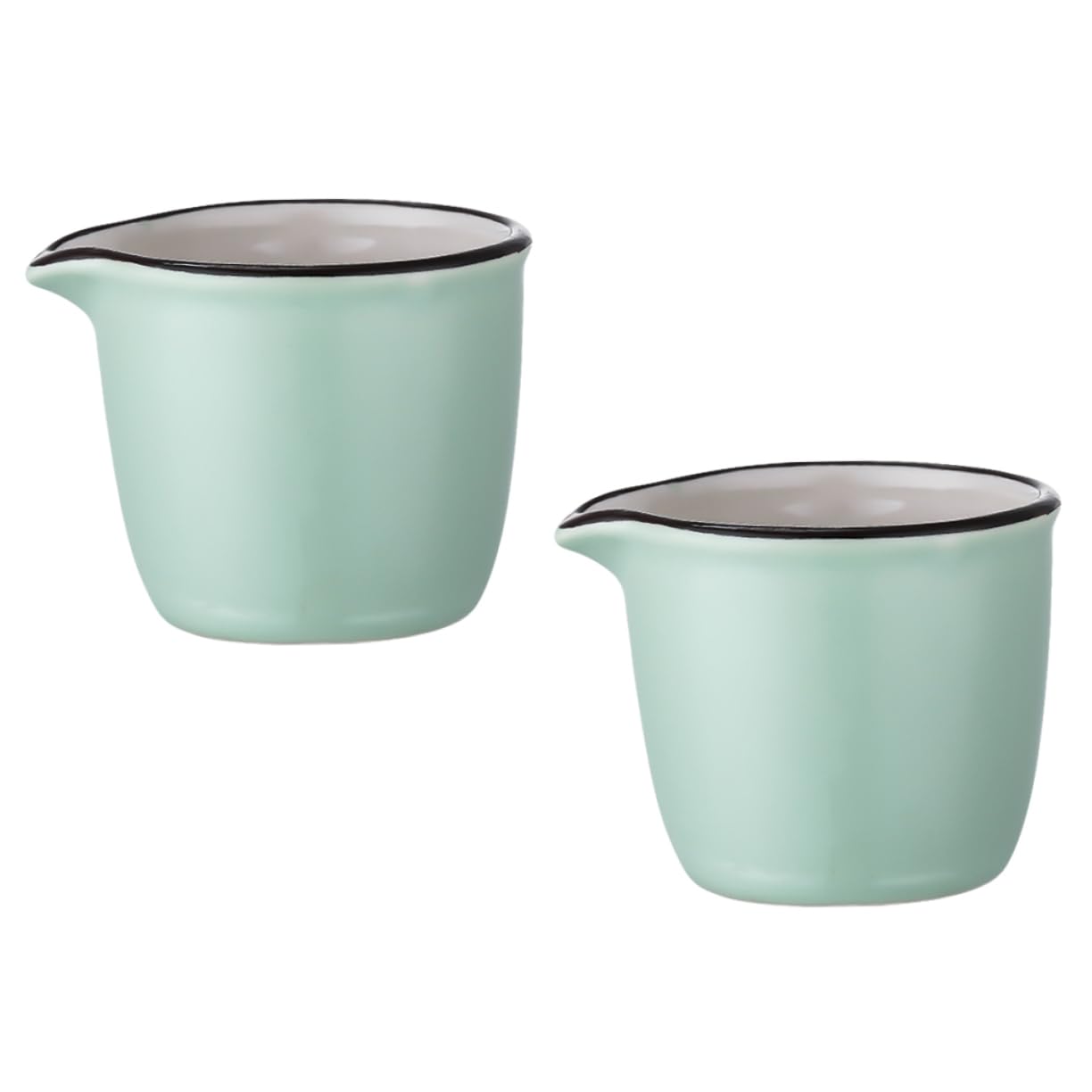 NAMOARLY 2pcs Milk Cup Novelty Cookware Mini Milk Jugs Small Milk Jug Jar Milk Jug for Coffee Creamer Container Honey Dispenser Coffee Cream Jug Coffee Jug Pots Green Ceramics