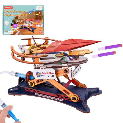Image of 2-in-1 Hydraulic Paper Airplane & Dart Launcher 3D Wooden Puzzle