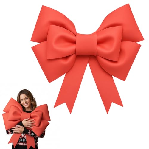 Große Schleife 50cm x 60cm DIY Rote Geschenkschleife Groß Weihnachten Geschenke Rote Schleife Autoschleife Geschenkschleife Für Hochzeit Valentinstag Auto Weihnachten Deko Selbst Zusammengebaut
