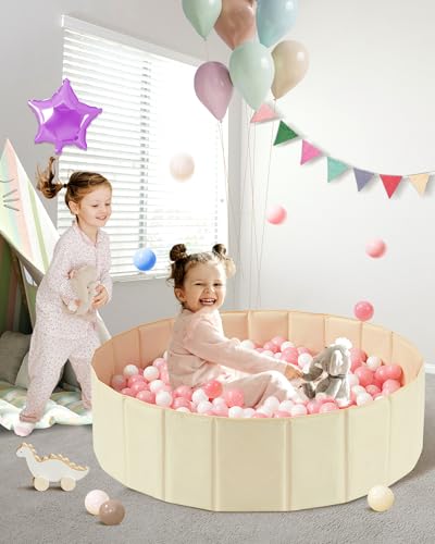 image for Hikiddy Baby Ball Pit Foldable, 31.5 Inch Ball Pits for Toddlers Round