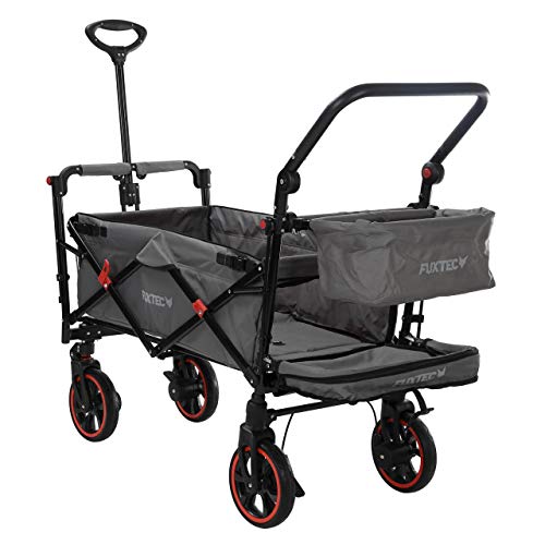 Faltbarer Bollerwagen Fuxtec FX-CT850 Grau mit Dach