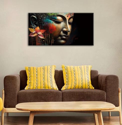 Djsylife Buddha Wall Art For Living Room Large 1 Piece Zen Photo Picture Hd Canvas Print Paintings For Yoga Room Home Decor Modern Artwork Wooden Framed Ready To Hang Decorations 20 Inch X 40 Inch thumb #4