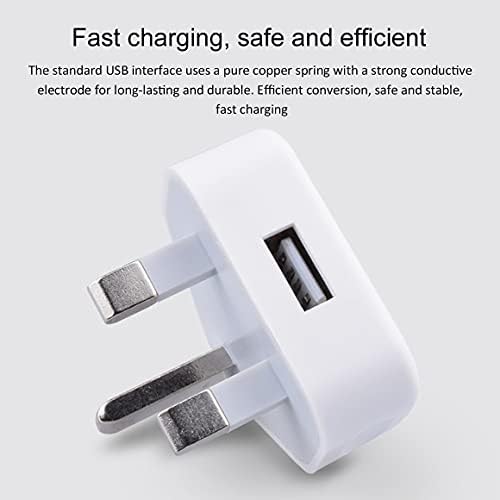 Persdico UK Mains Wall 3 Pin Plug Adaptor Charger Power With USB Ports For Phones Tablets compatible with Samsung compatible with IPhone