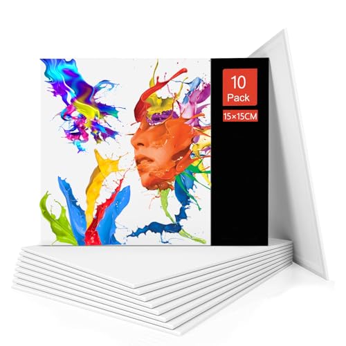 Catálogo para Comprar On-line Lienzos preestirados - los preferidos. 42 Juego de 10 Paneles de Lienzo,6 x 6 pulgadas(15x15cm) Tableros de Lienzo para Pintura,100% algodón, libre de ácidos,para Artistas Profesionales, Aficionados y Principiantes