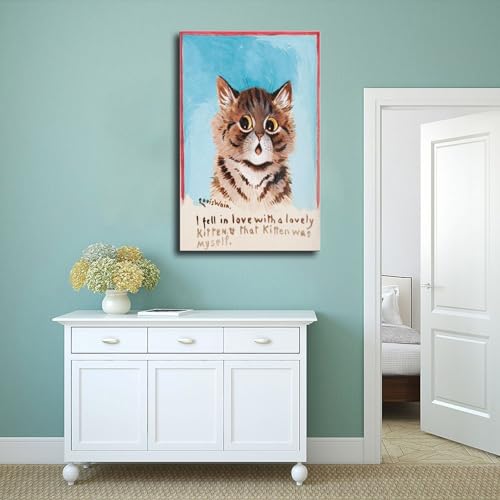 Toile chat marron Louis Wain, impression haute définition 30x45 - 4