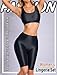 FEOYA Women's Shiny Glossy Two Piece Outfit Wet Look Fashion Lingerie Set Sheer Translucent Sport Bra High Waist Shorts Black L