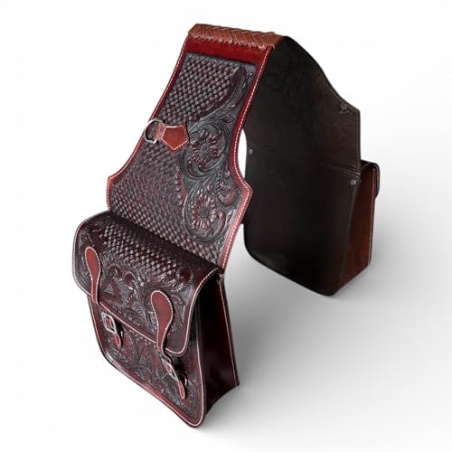 Majestic Ally Western Saddle Bag, Hand-Tooled...