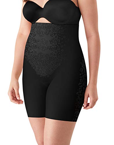 Flexees Women's FitSense High Waist Thigh Slimmer with Lycra DM0072, black, X Large