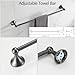 BGL Bathroom Hardware Set Grey Electroplating 4-Piece Bathroom Accessories Set Wall Mounted Adjustable Towel Bar Robe Hook Toilet Paper Holder Towel Ring Glossy Grey