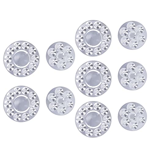 Bandejas Redondas de Pintura Metalicas, 10Pcs, Paletas de Aluminio con 10 y 6 Pozos - Duraderas y Multifuncionales, Fácil Limpieza para Acuarela y Acrílico