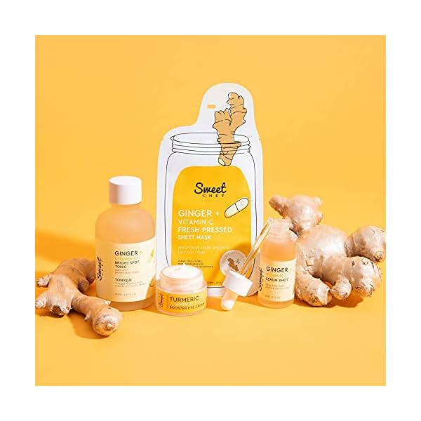 Sweet-Chef-Ginger-Vitamin-C-Spot-Tonic-Ginger-Turmeric-Vitamin-C-Facial-Toner-Hydrates-and-Visibly-Smooths-Skin-Vitamin-C-Helps-to-Fade-the-Appearance-of-Dark-Spots-130ml-439-fl-oz Sweet Chef Ginger + Vitamin C Spot Tonic - Ginger + Turmeric Vitamin C Facial Toner, Hydrates and Visibly Smooths Skin - Vitamin C Helps to Fade the Appearance of Dark Spots (130ml / 4.39 fl oz)