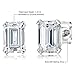 Gem Stone King 925 Sterling Silver White Cubic Zirconia Stud Earrings For Women (1.32 Cttw, 6X4MM Emerald Cut)