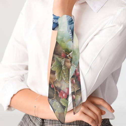 Square Head Scarf Birds On Board Bandana Silk Feel Like Hair Wrap Shawl Lightweight Scarves Fashion Accessories for Women Girls4