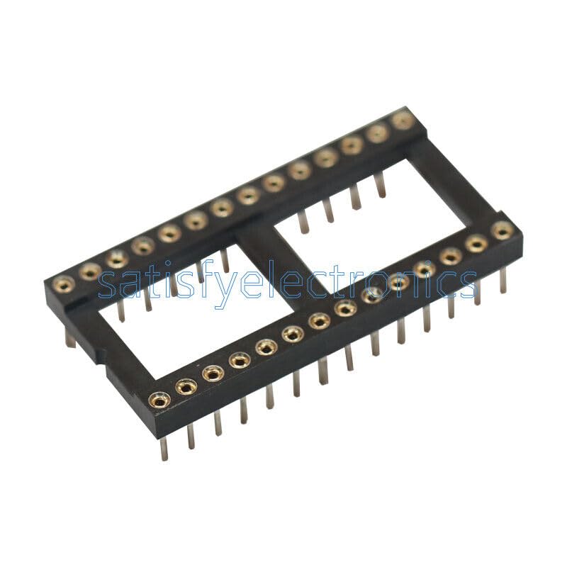 10Pcs 2.54mm Pitch 28 Pin DIP Round Pin Solder IC Socket Adaptor Wide