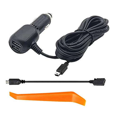Dash Cam Charger, Dosili car Dash cam USB Power Cord, Micro USB & Mini USB Cable, for Dash Camera and GPS Charger Power Cordï¼ˆ11.5ftï¼‰