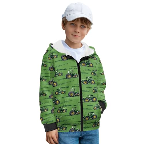 Boys Zipper Hooded Kids Sweatshirt Casual Loose Long Sleeve Sport School Coat with Jacket Age 3-10