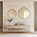 Madison Park Round Mirror, Metal Frame Circle Mirror 27 inch, Wall Art Decor Mounted Hanging for Entryway, Bathroom, hallway, Living Room, Vanity, Marlowe, Gold