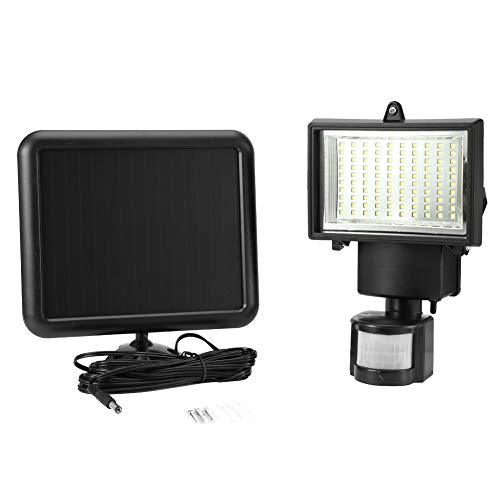 Outdoor 100 LED Solar Security Light, Garden Light PIR Motion Sensor Security Floodlight Lamp with 5 Meters Extend Cable