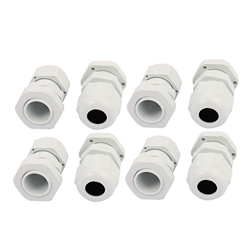 Aexit M16 x Electrical Boxes, Conduit & Fittings 1.5 Waterproof IP68 Safety Nylon Cable Gland Connector Joints Conduit Fittings White 8pcs