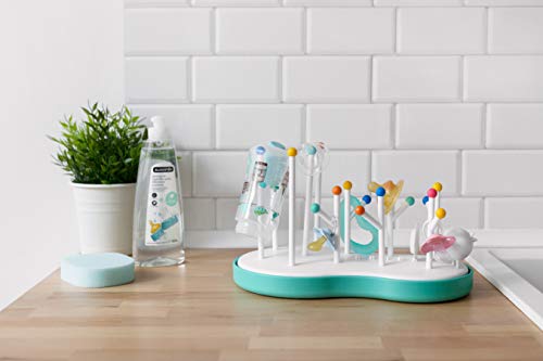 Égouttoir pour biberon blanc bleu accessoires vaisselle bébé