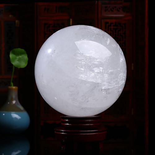 Sphère calcite blanche 50mm cristal de décoration bien-être et chakra