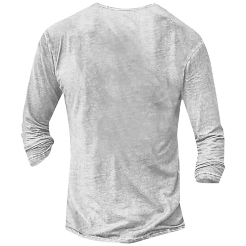 Mens Distressed Henley Shirts Long Sleeve Cotton T-Shirts Vintage Graphic Tee Washed Streetwear Retro Tee3