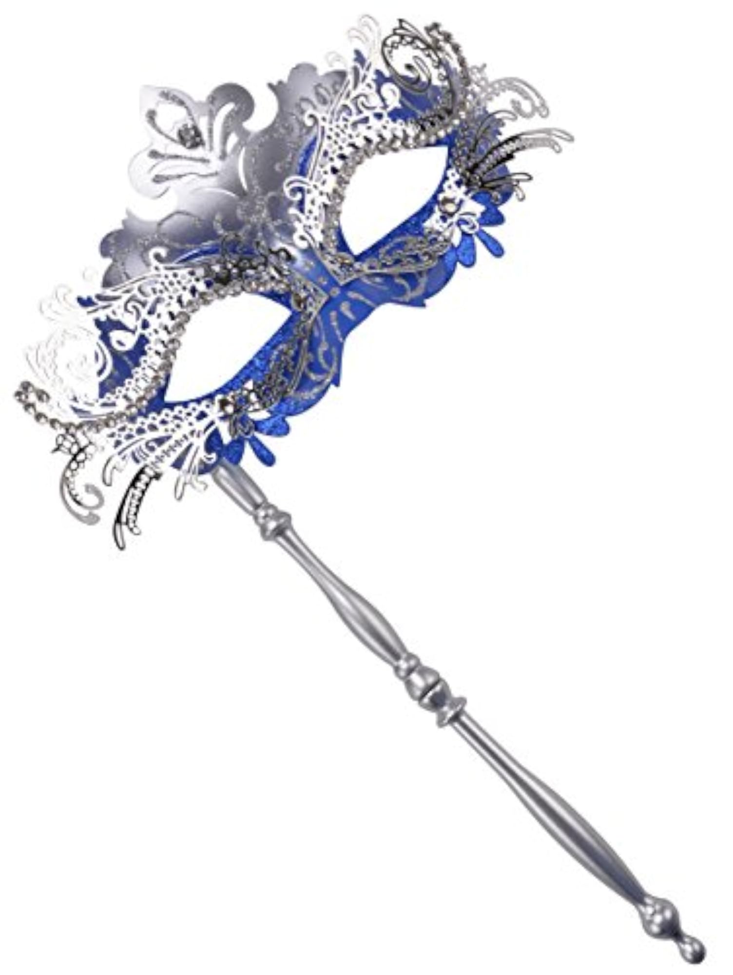 Masquerade Mask, Fashionable Venetian Design with Holding Stick