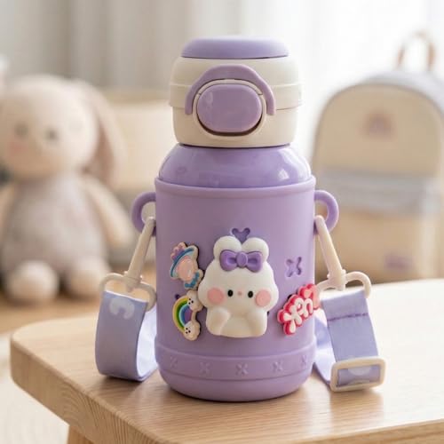 Image of Mee Mee Kiddo Tumbler Kids Insulated Water Bottle 550ml | SUS316L Stainless Steel | 3-in-1 Straw, Sip & Cup | Leakproof & BPA-Free | 24H Cold & 12H Hot | School Bottle with Strap