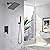 JingGang Matte Black Shower System Bathroom Rainfall Shower Faucet Set Complete Wall Mounted 8 Inch Shower Head and Handle Set with Rough-in Valve Body and Trim Kit