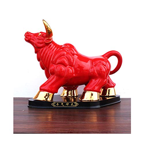 Figurine de vache qui porte chance en céramique pour la maison
