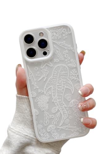 Coque iPhone 16 Pro antichoc fine jolie coque de protection motif baleine