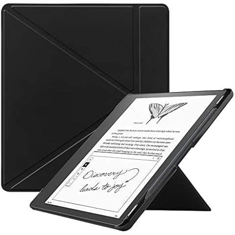 KuRoKo Slimshell Case for Kindle Scribe (2024/2022 Released), Premium Lightweight PU Leather Stand Cover with Auto Sleep/Wake for 10.2 inch Amazon Kindle Scribe 2024(1st Gen)/2022-Black Cover