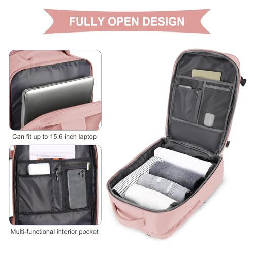 Image of coowoz Large Travel Backpack For Women Men,Carry On Backpack Flight Approved,Hiking Backpack Waterproof Outdoor Sports Rucksack Casual Daypack Fit 15.6 Inch Laptop Shoes Compartment