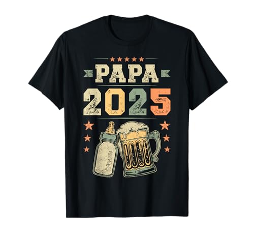 Papa 2025, Frischgebackener Vater, Erster Vatertag T-Shirt