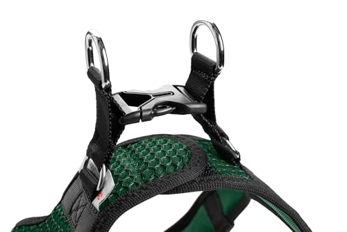 Hunter Hundegeschirr Hilo Comfort, Farbe: dunkelgrün, Easy Step-In Geschirr für kleine bis mittlere Hunde, mit Netzmaterial, reflektierende Elemente, angenehm leicht, modernes Design, Größe: S