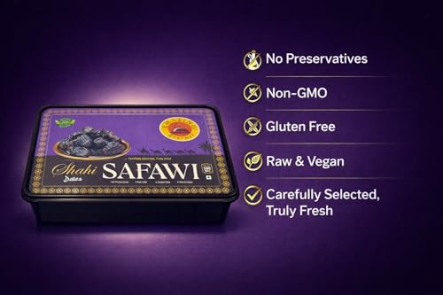 Image of Emazing Gourmet Shahi Dates Safawi (Kalmi) 500gram | Naturally Sweet Black Dates & Premium Rich Taste & Soft Texture