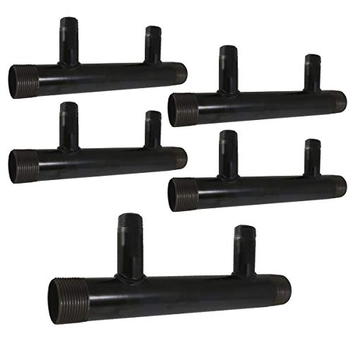 Image of Midline Valve SH2-1434-7-5 Steel Manifold, 1-1 /4'' Base 2 Ports of 3 /4'' 7'' Spacing, Black, 5 Pack