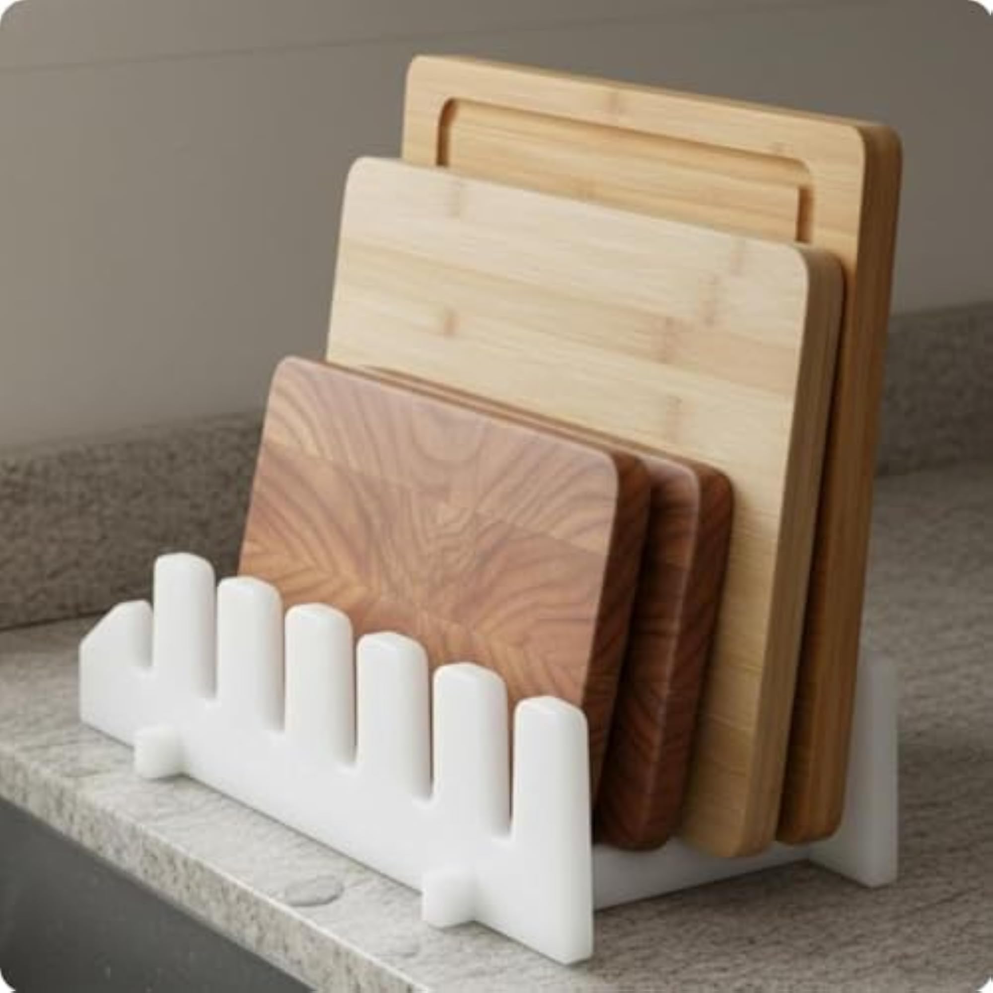 6 Compartment Chopping Board Rack, Space-Saving Holder