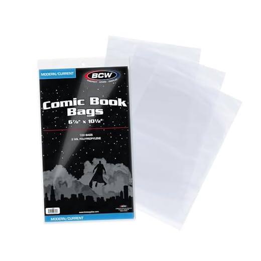 BCW Current/Modern Comic Bags - 100 ct | Acid-Free Modern Comic Bags for Current Issues | Exterior 6 7/8 x 10 1/2 inches | Crystal Clear Protection for Your Comic Collection